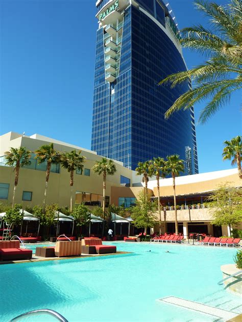 palms casino resort room with pool